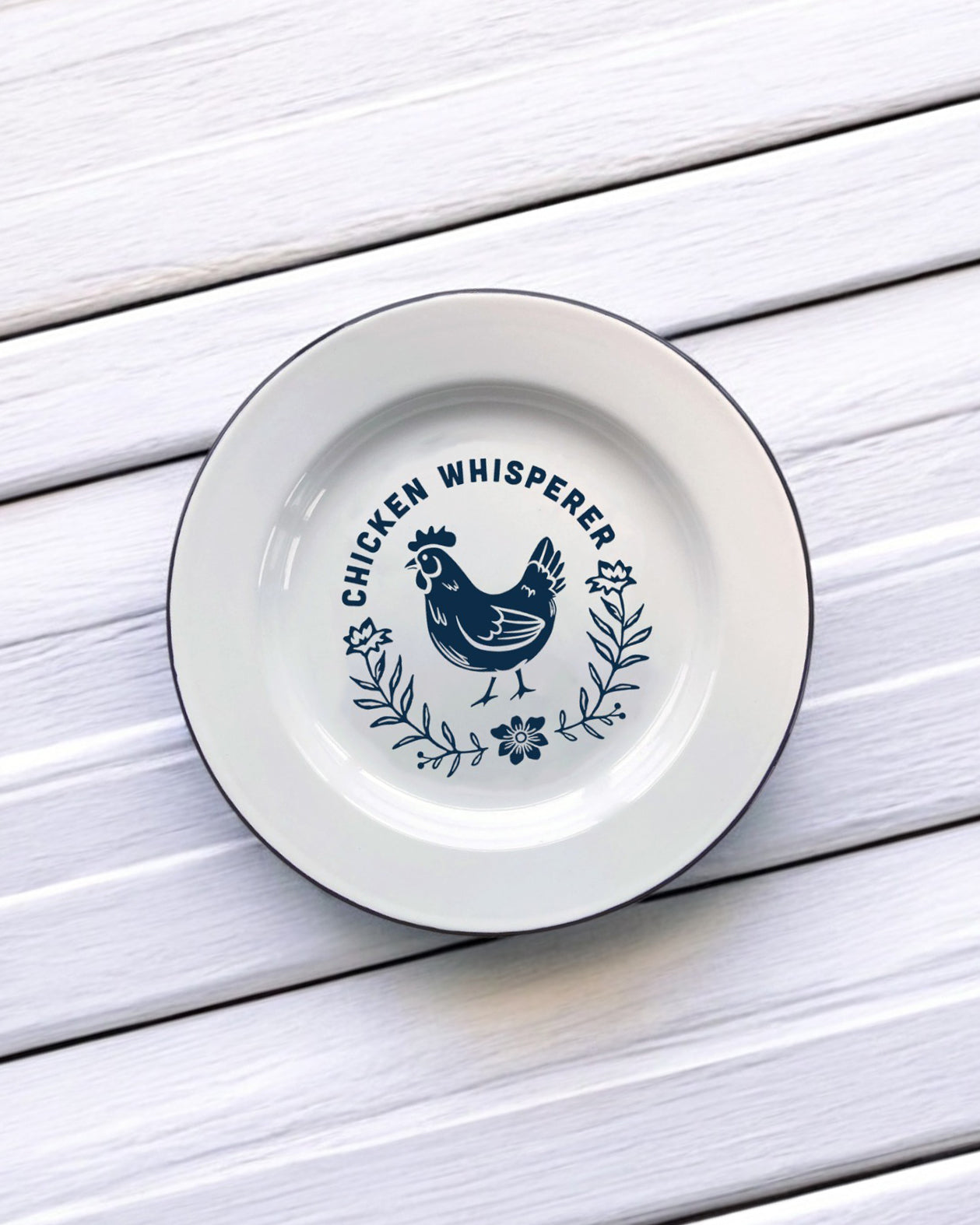 Chicken Whisperer Decorative Enamel Plate