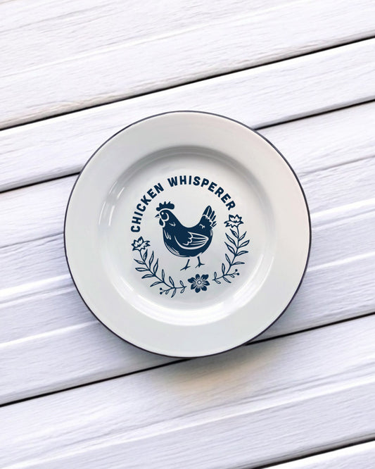 Chicken Whisperer Decorative Enamel Plate