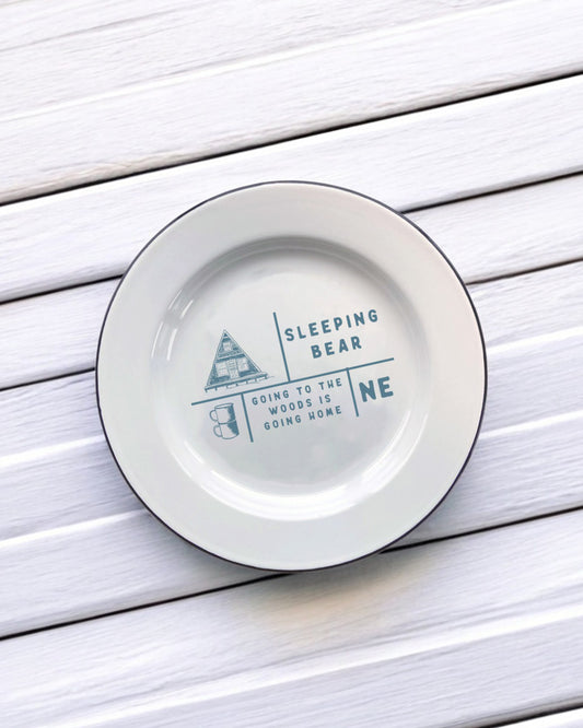 Sleeping Bear Decorative Enamel Plate