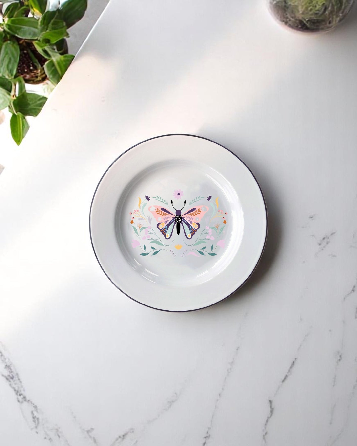 Butterfly, Wild & Whimsy Enamel Plate
