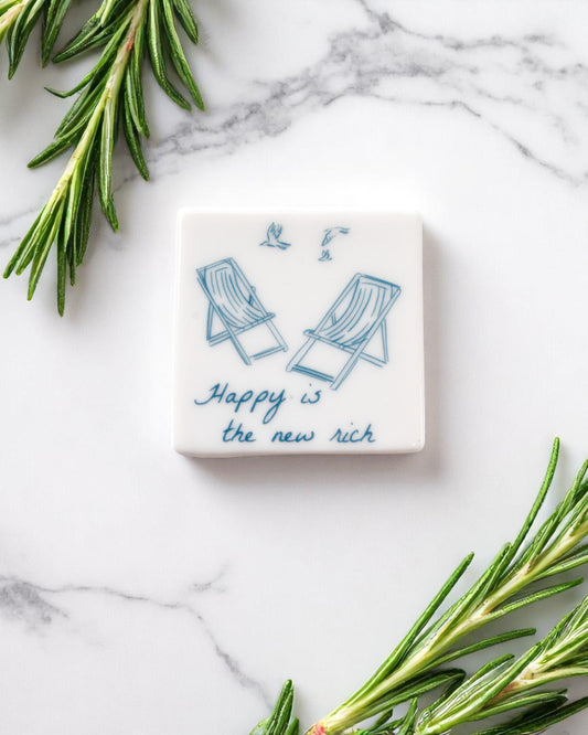 Happy is the new rich Fridge Magnet