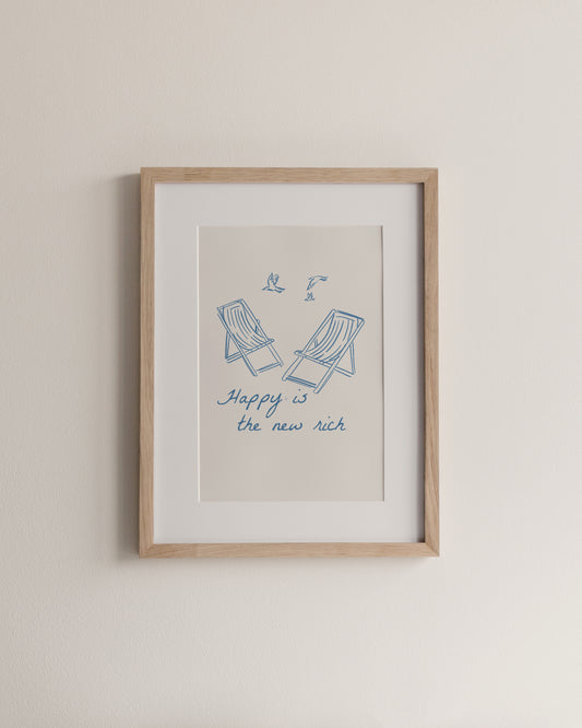 Happy is the new rich, A4 Print
