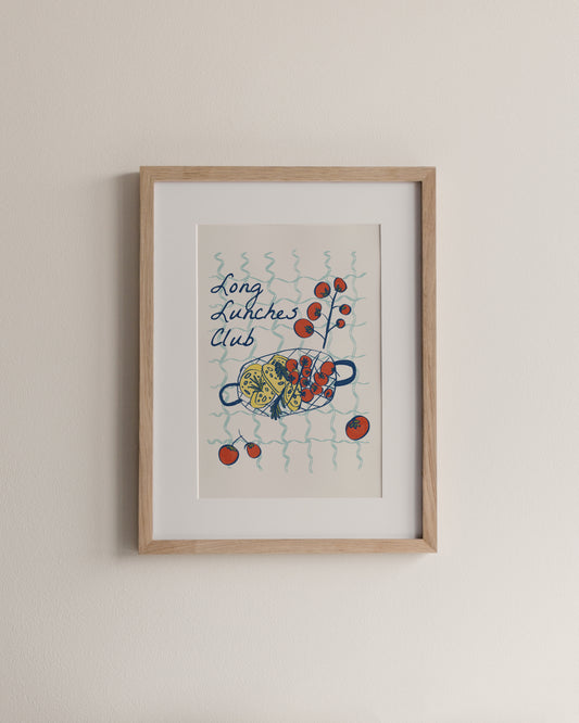 Long lunches club, A4 Print