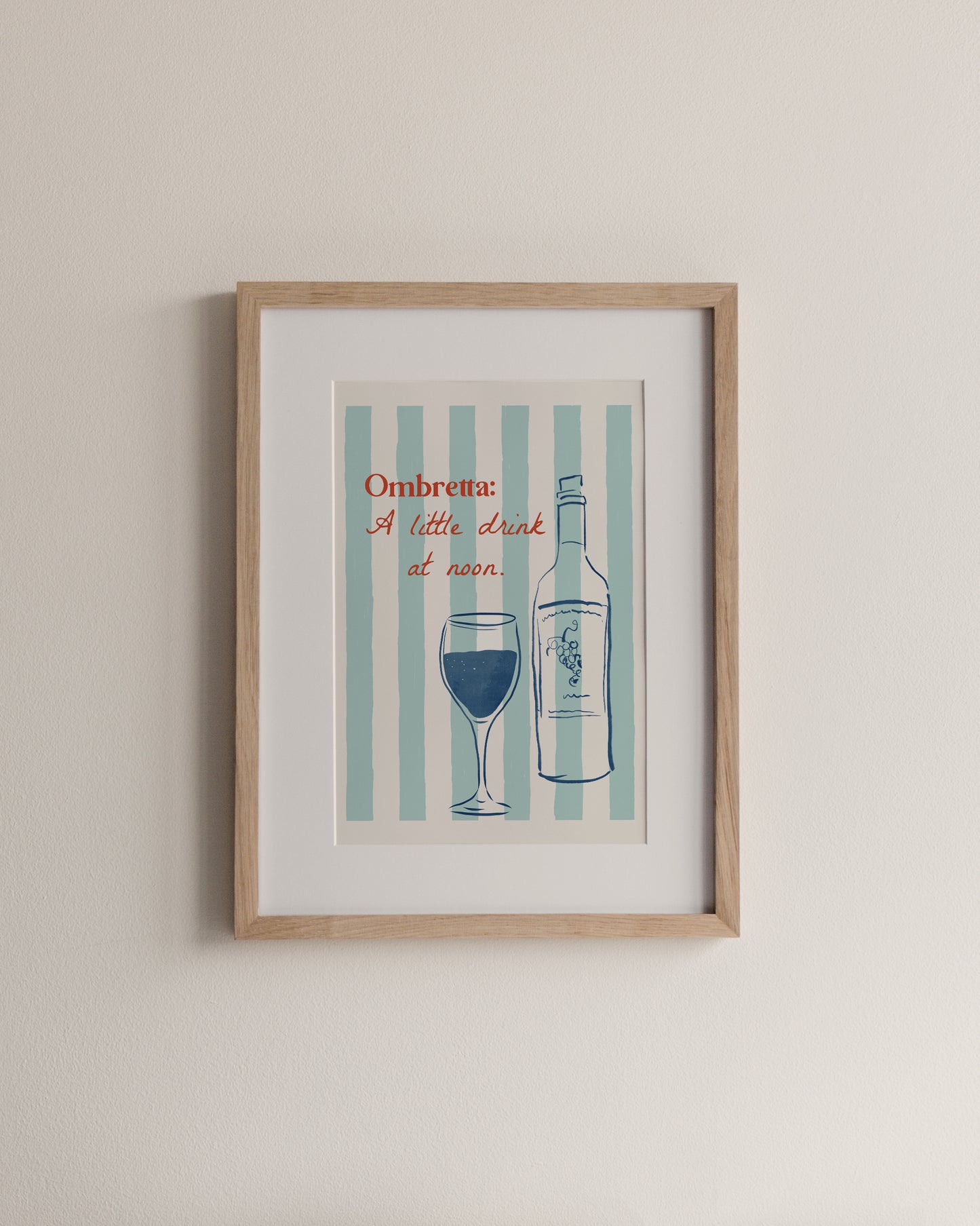 Ombretta, a little drink at noon, A4 Print