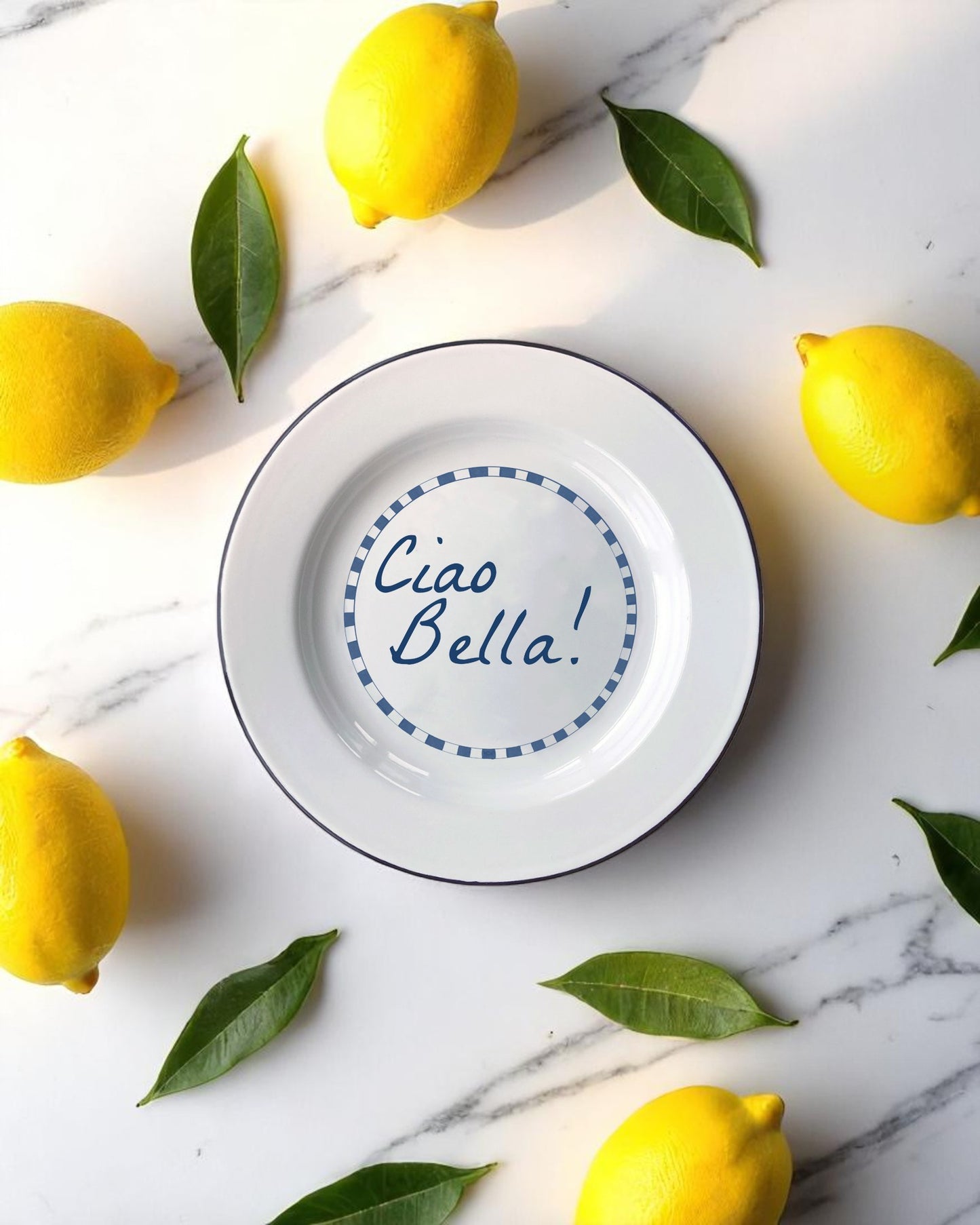 Ciao bella, enamel plate
