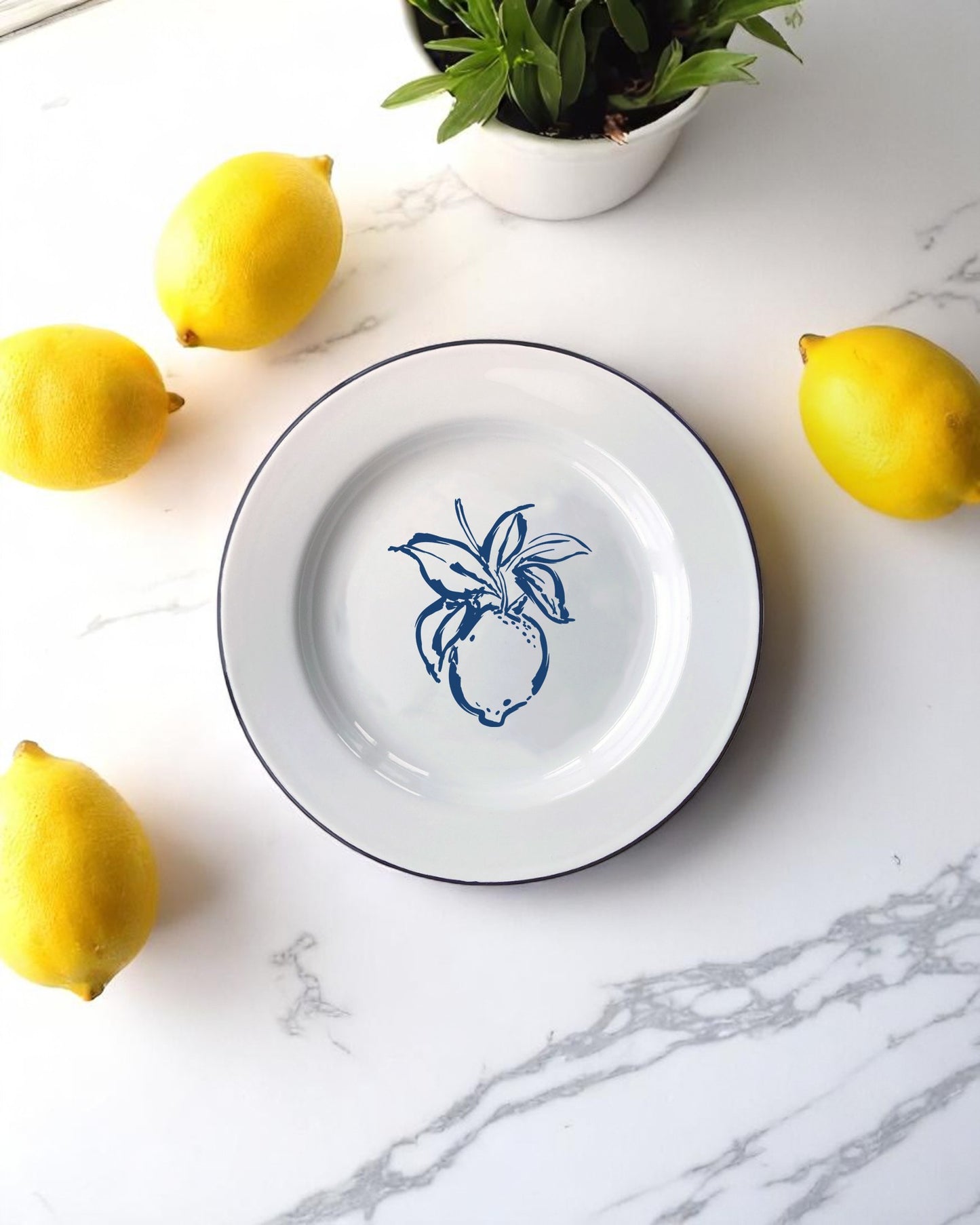Lemons are a vibe, enamel plate