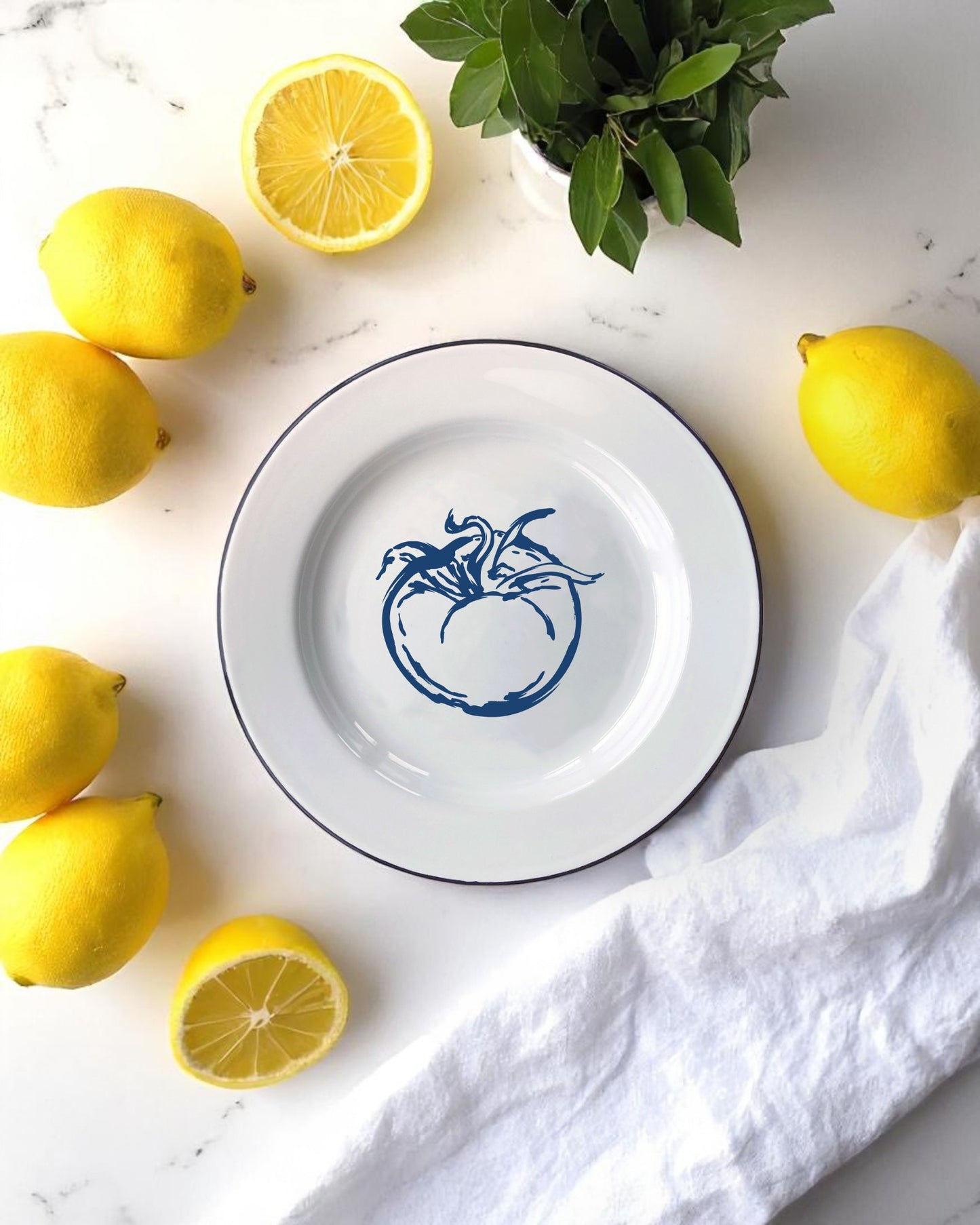 Tomato Dreams, enamel plate