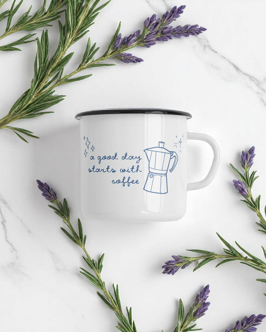 A Good Day Starts With Coffee Camping Mug