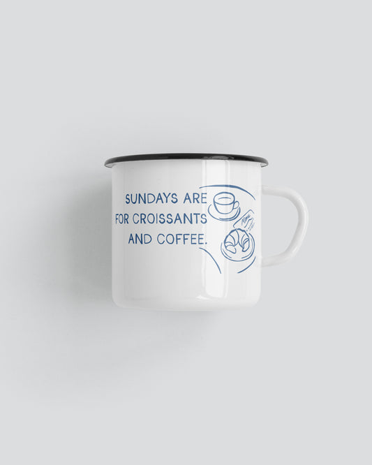 Sundays are for Coffee & Croissants Camping Mug