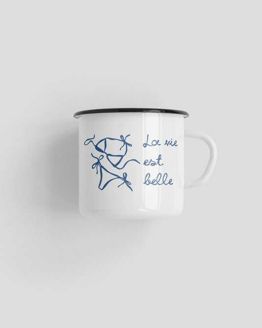 La Vie Est Belle Camping Mug