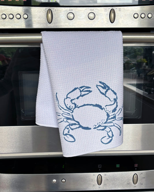 Crabby, waffle tea towel