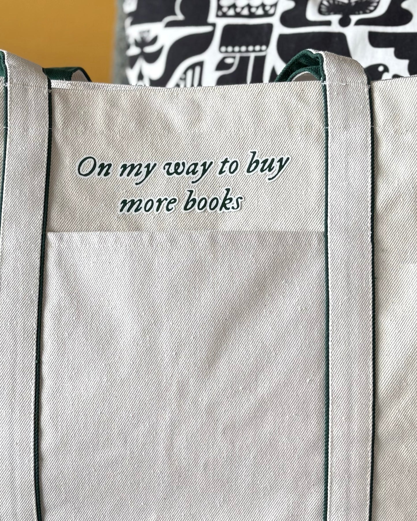 On my way to buy more books - Heatherfall Tote Bag