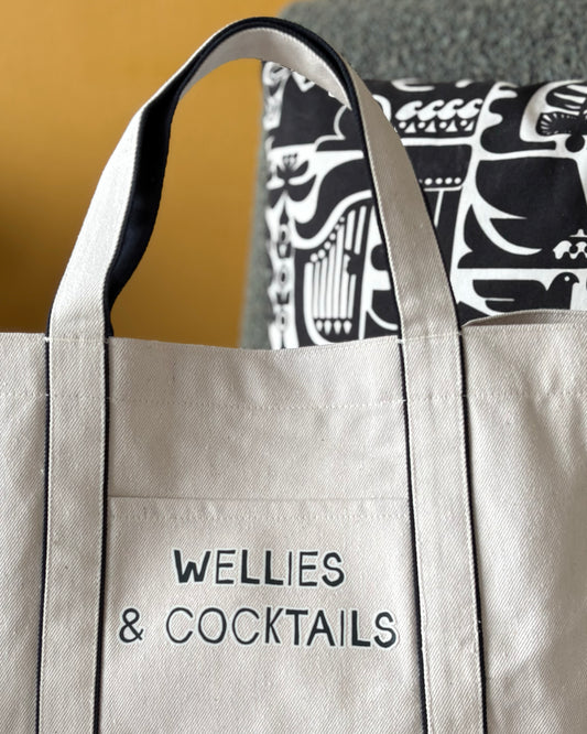 Wellies & Cocktails - Heatherfall Tote Bag