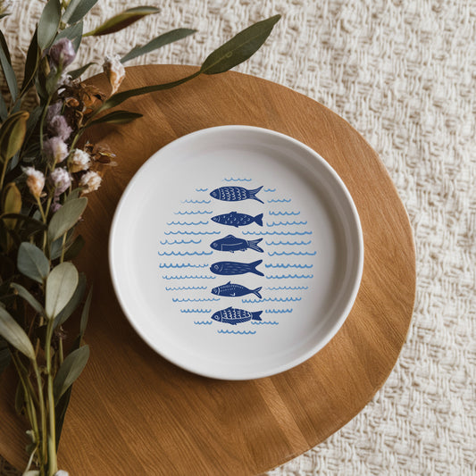 Thou shalt have a fishy ceramic plate
