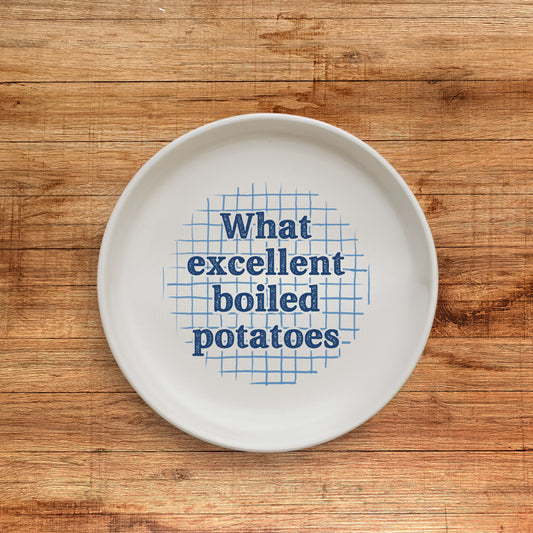 What excellent boiled potatoes ceramic plate