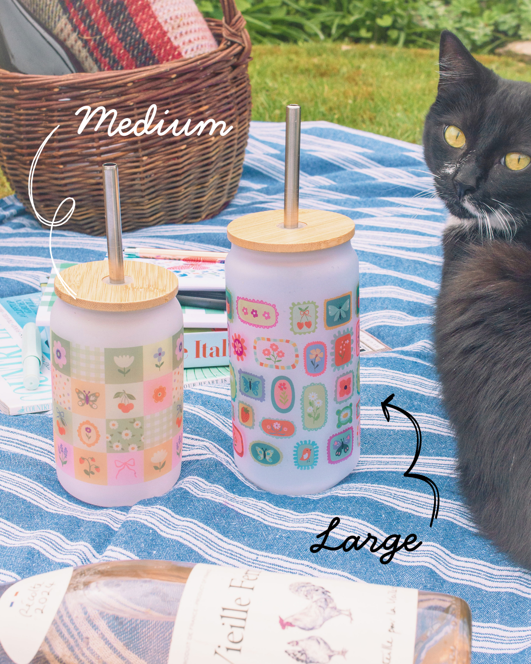 Strawberries, Wild and Whimsy Frosted Glass Tumbler