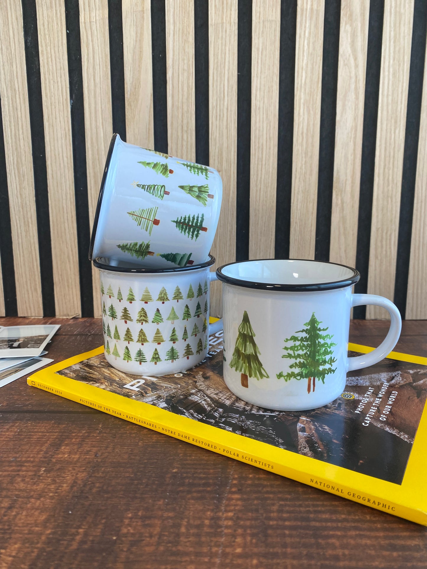 Christmas Trees - Set of 3 Ceramic Camping Mugs