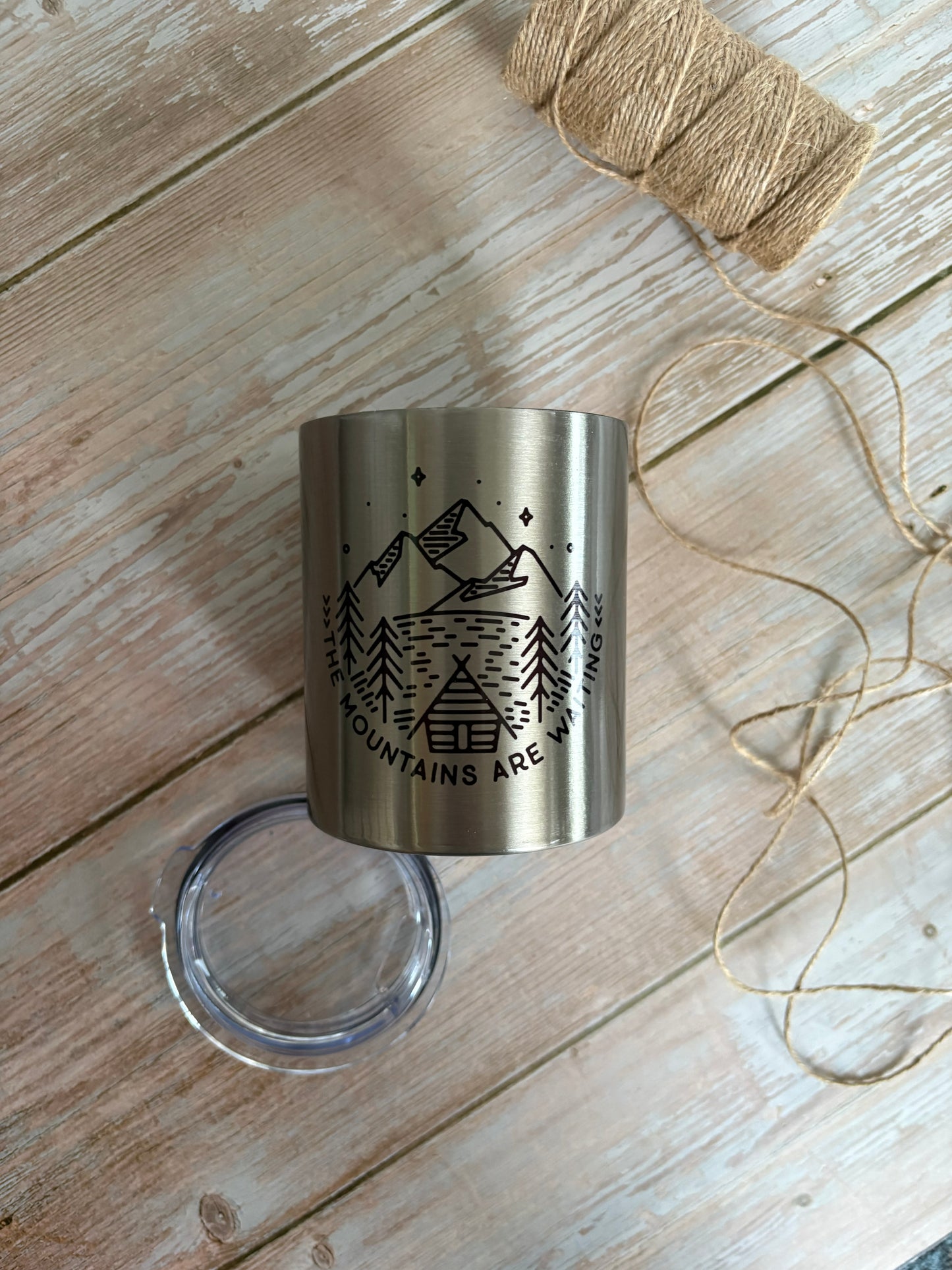 The Mountains are waiting Stainless Steel Travel Tumbler