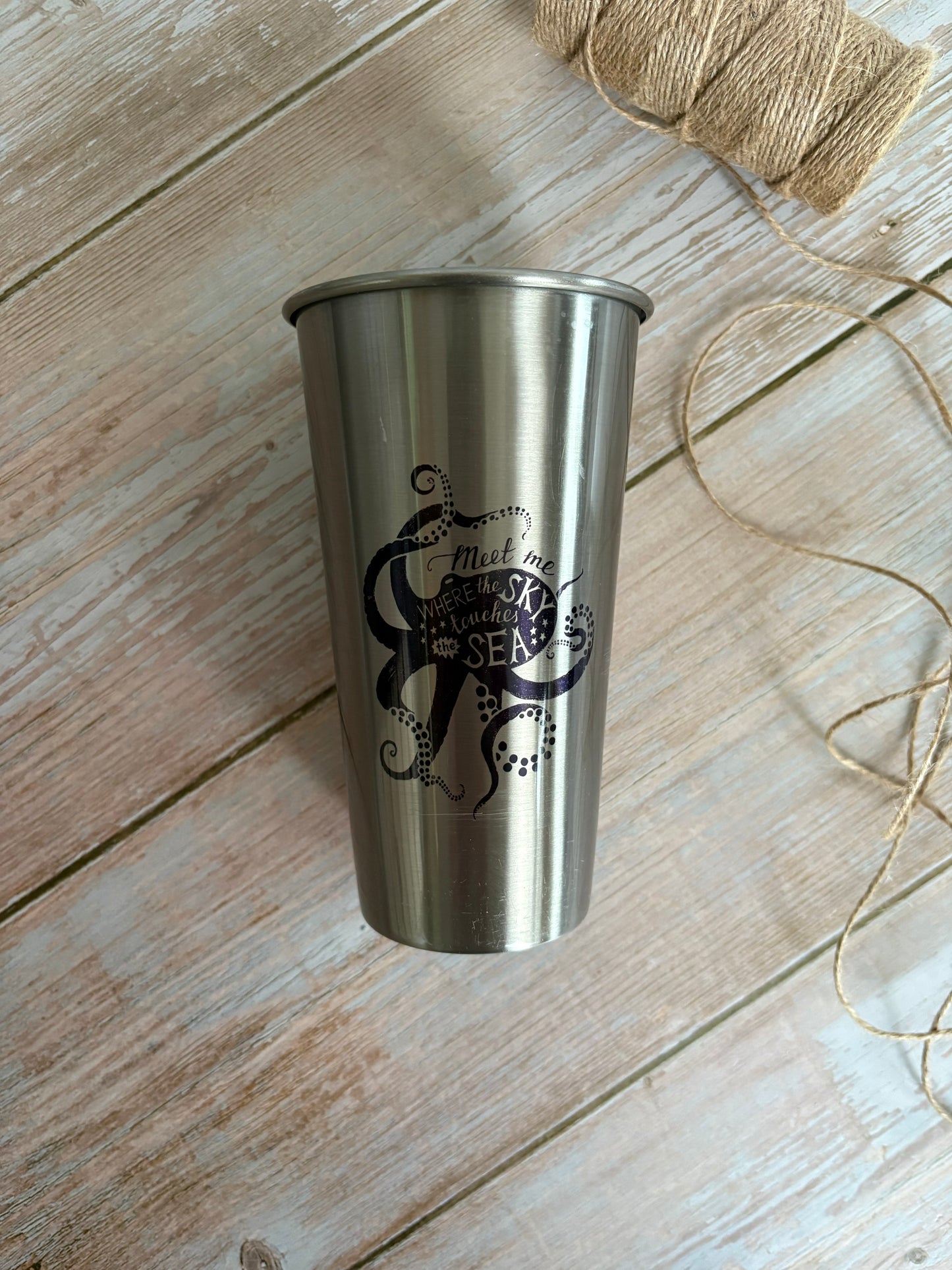 Meet me where the sea touches the sky Tumbler (seconds item)