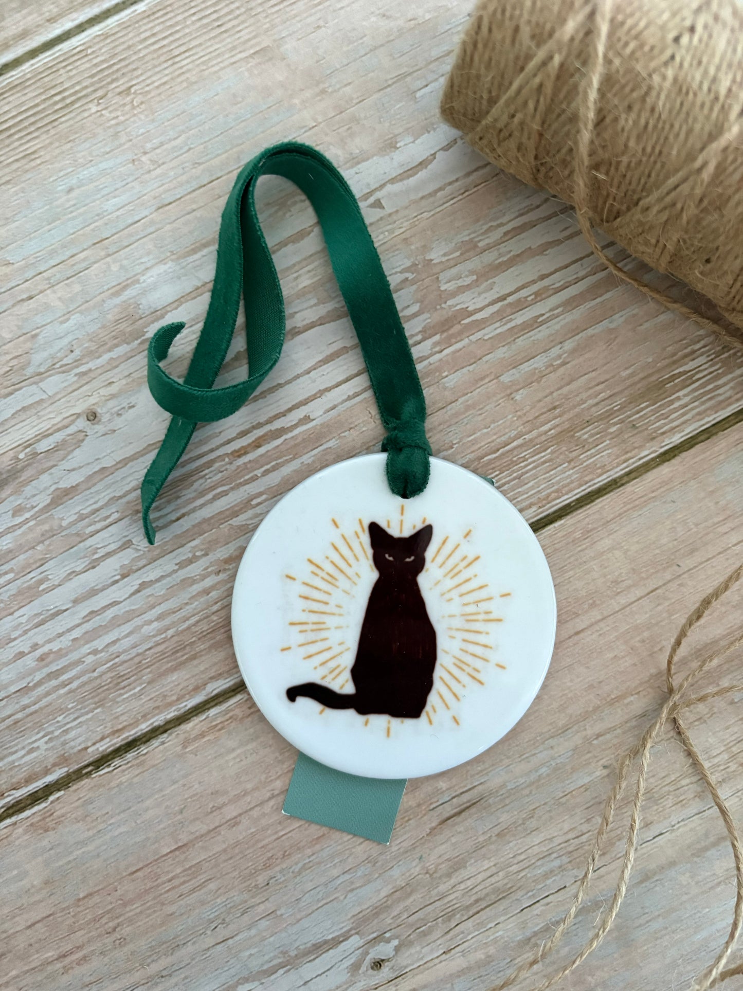 Black Cat Ceramic Ornament