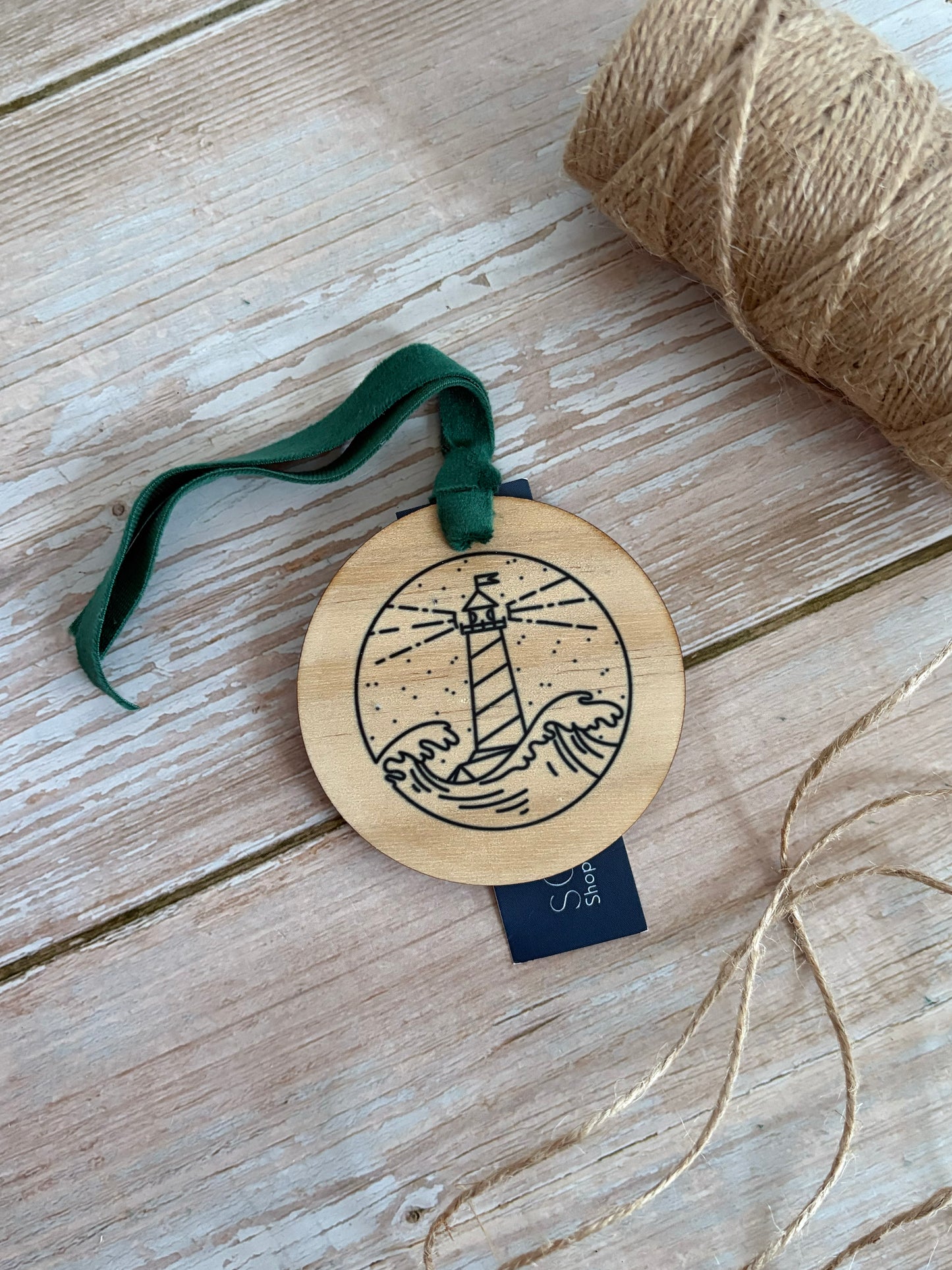 Lighthouse Wooden Ornament