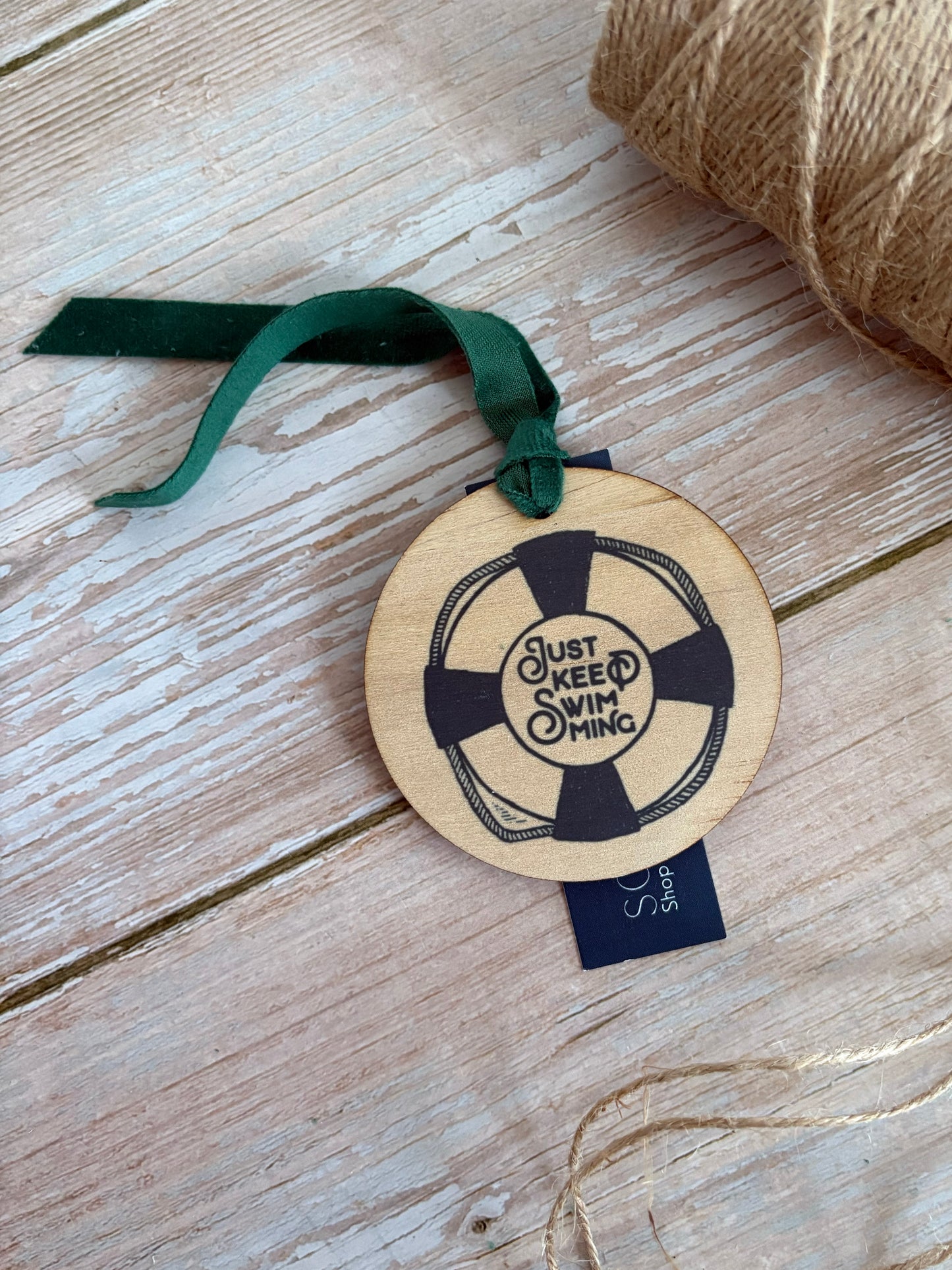 Just Keep Swimming Wooden Ornament