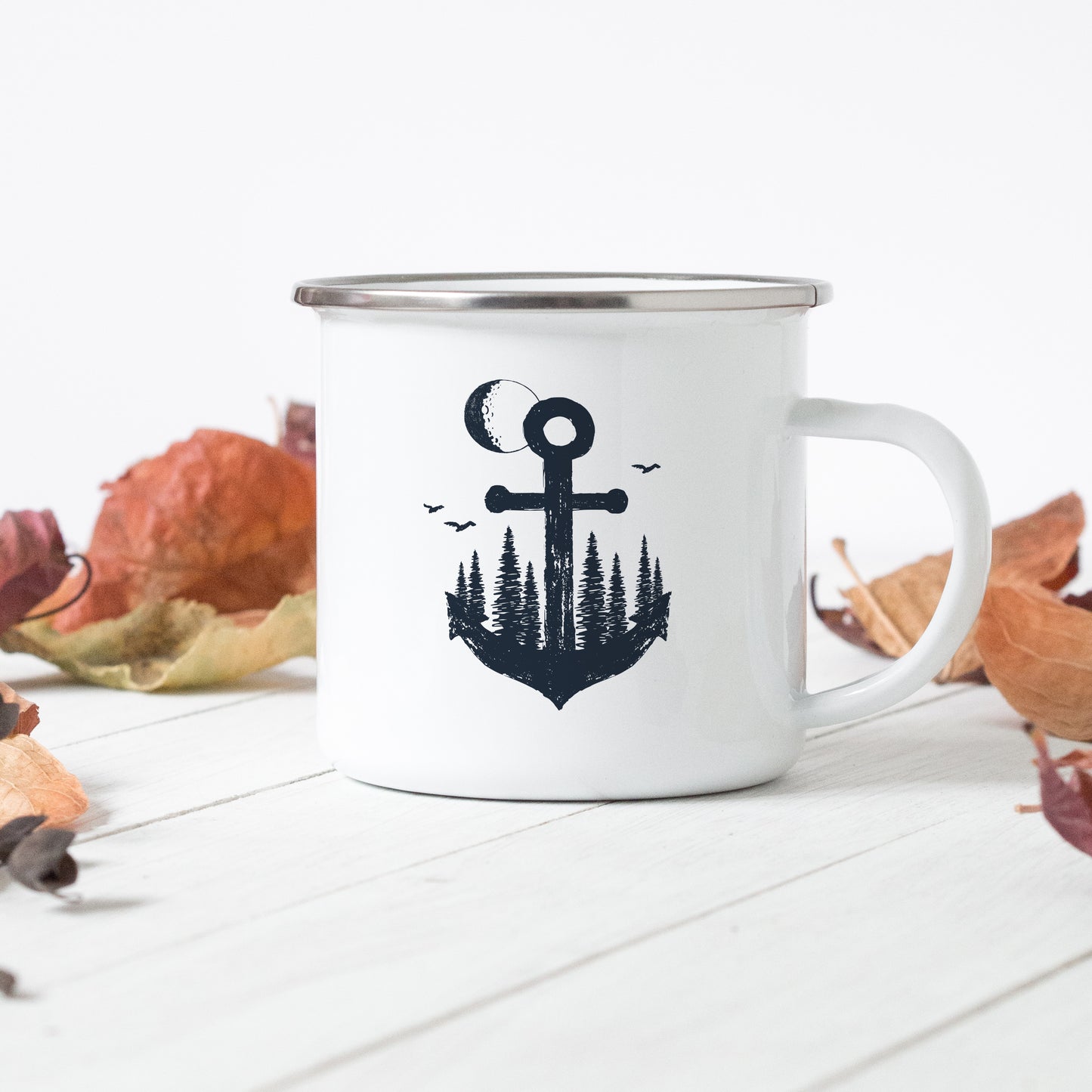 Moon Anchor - Enamel Mug - Sovende Bjorn