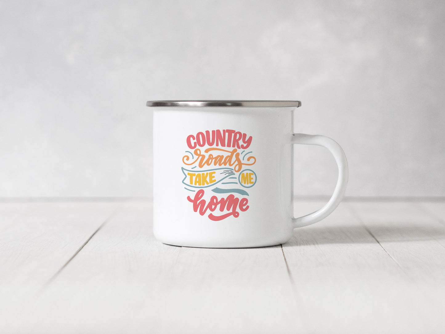 Country Roads Take Me Home - Enamel Mug - Sovende Bjorn