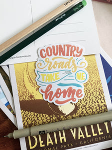 Country roads take me home Sticker