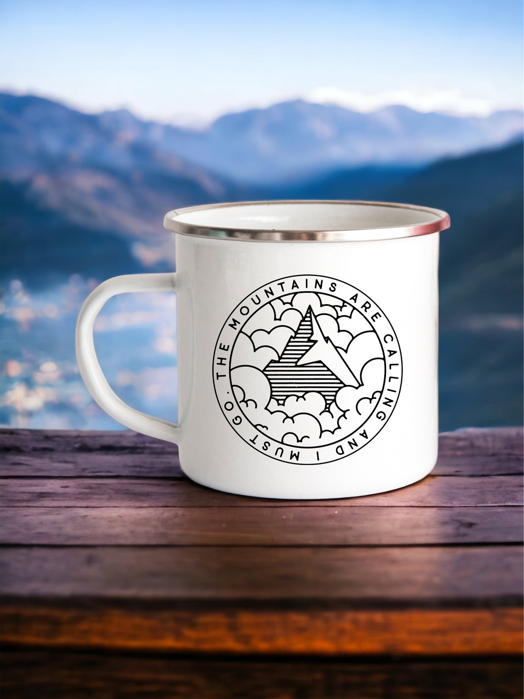 The Mountains are Calling & I Must Go - Enamel Mug