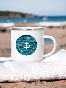 The Cure for Anything is Salt Water - Enamel Mug