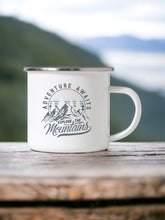 Load image into Gallery viewer, Adventure Awaits, Explore the Mountains - Enamel Mug