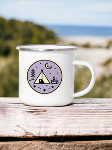 Camping Badge - Enamel Camping Mug