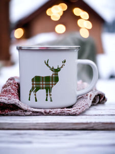 Deer Stag Enamel Camping Mug