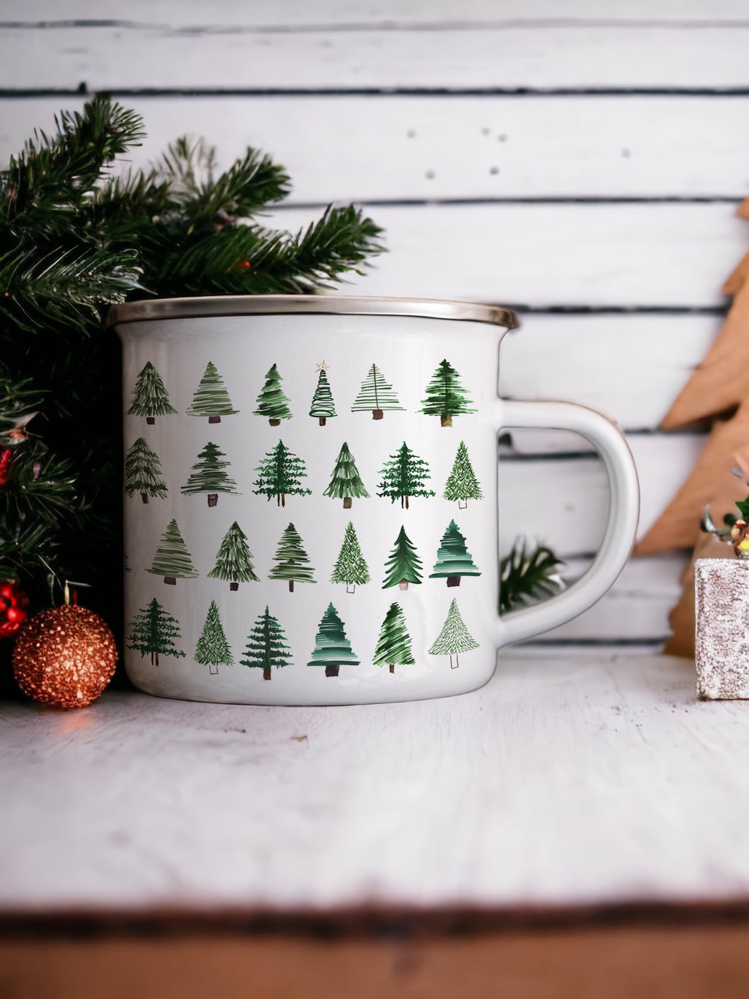Choose a Christmas Tree - Christmas Enamel Mug