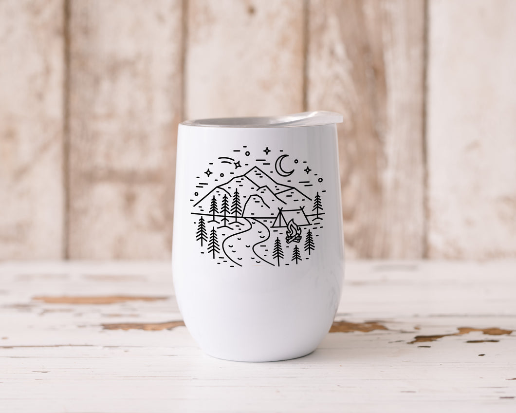 Mountain camping - Wine Tumbler