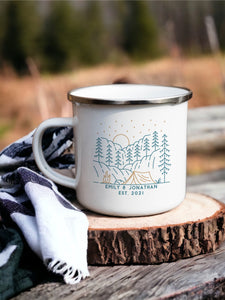 Personalised Couples Camping Mug