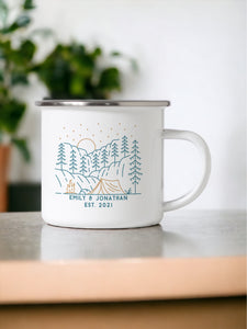 Personalised Couples Camping Mug