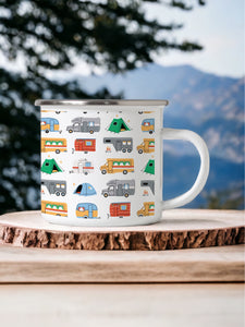 In the camper van - Enamel Camping Mug