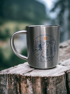 Bigfoot in the woods - Stainless Steel Camping Mug