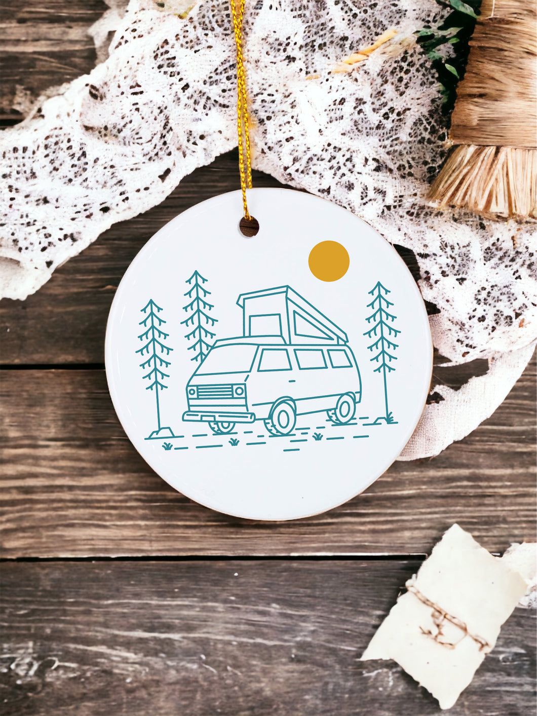 Campervan adventures - Ceramic Ornament