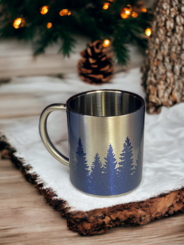 Blue Pines - Stainless Steel Camping Mug