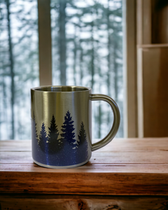 Blue Pines - Stainless Steel Camping Mug