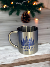 Load image into Gallery viewer, Adventure Awaits - Stainless Steel Camping Mug