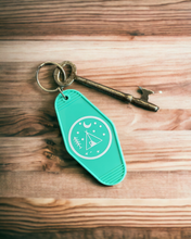 Load image into Gallery viewer, Camping retro motel style keyring