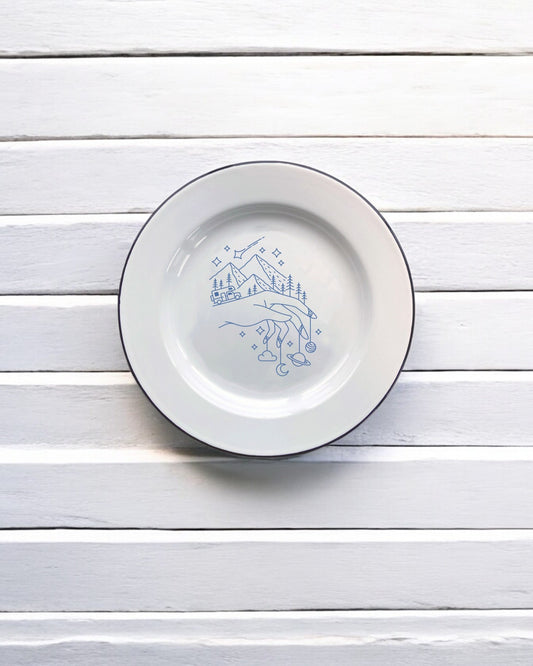 Mountains Decorative Enamel Plate