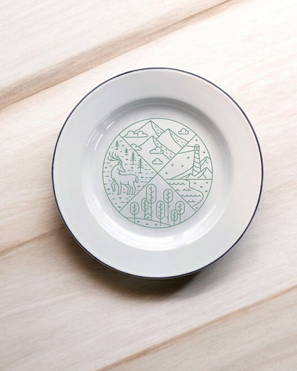 Mountains & the Sea Decorative Enamel Plate