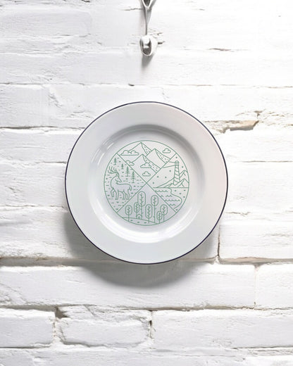 Mountains & the Sea Decorative Enamel Plate