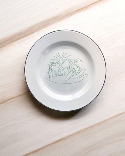 Mountains Decorative Enamel Plate