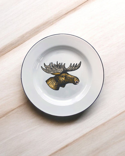 Moose Decorative Enamel Plate